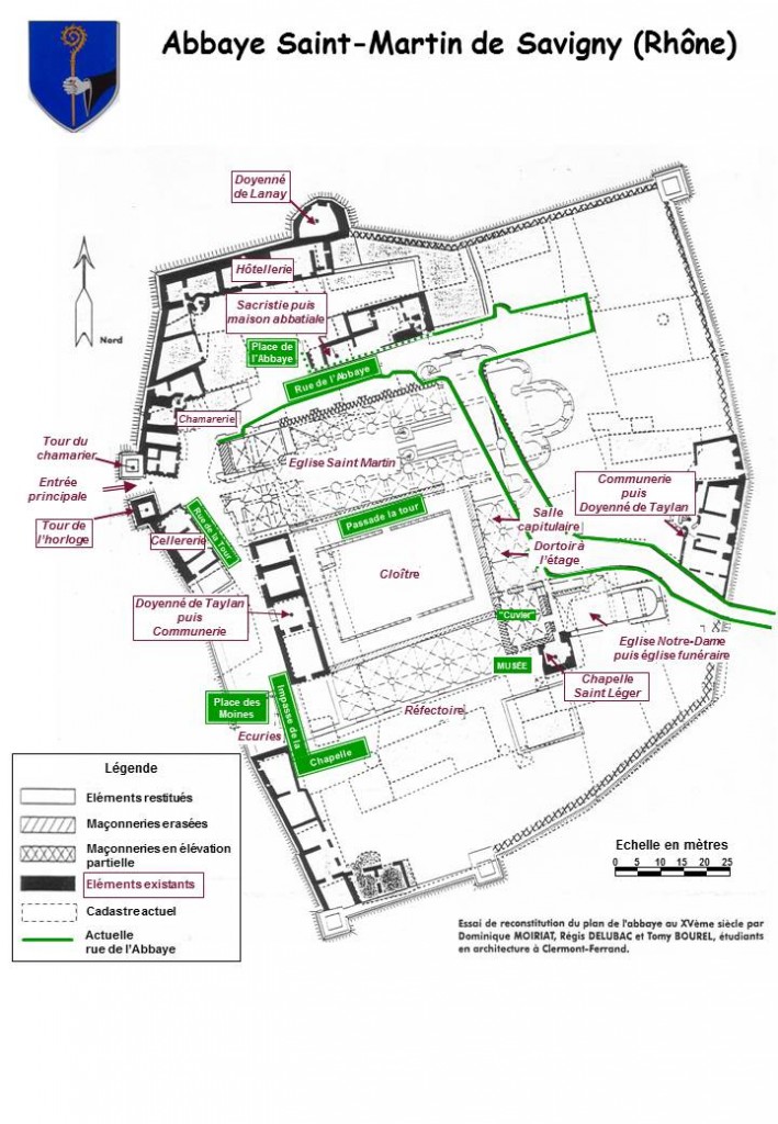 Plan abbaye avec rues
